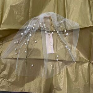 NWT TWIGS & HONEY Pearl Blusher Veil / birdcage veil